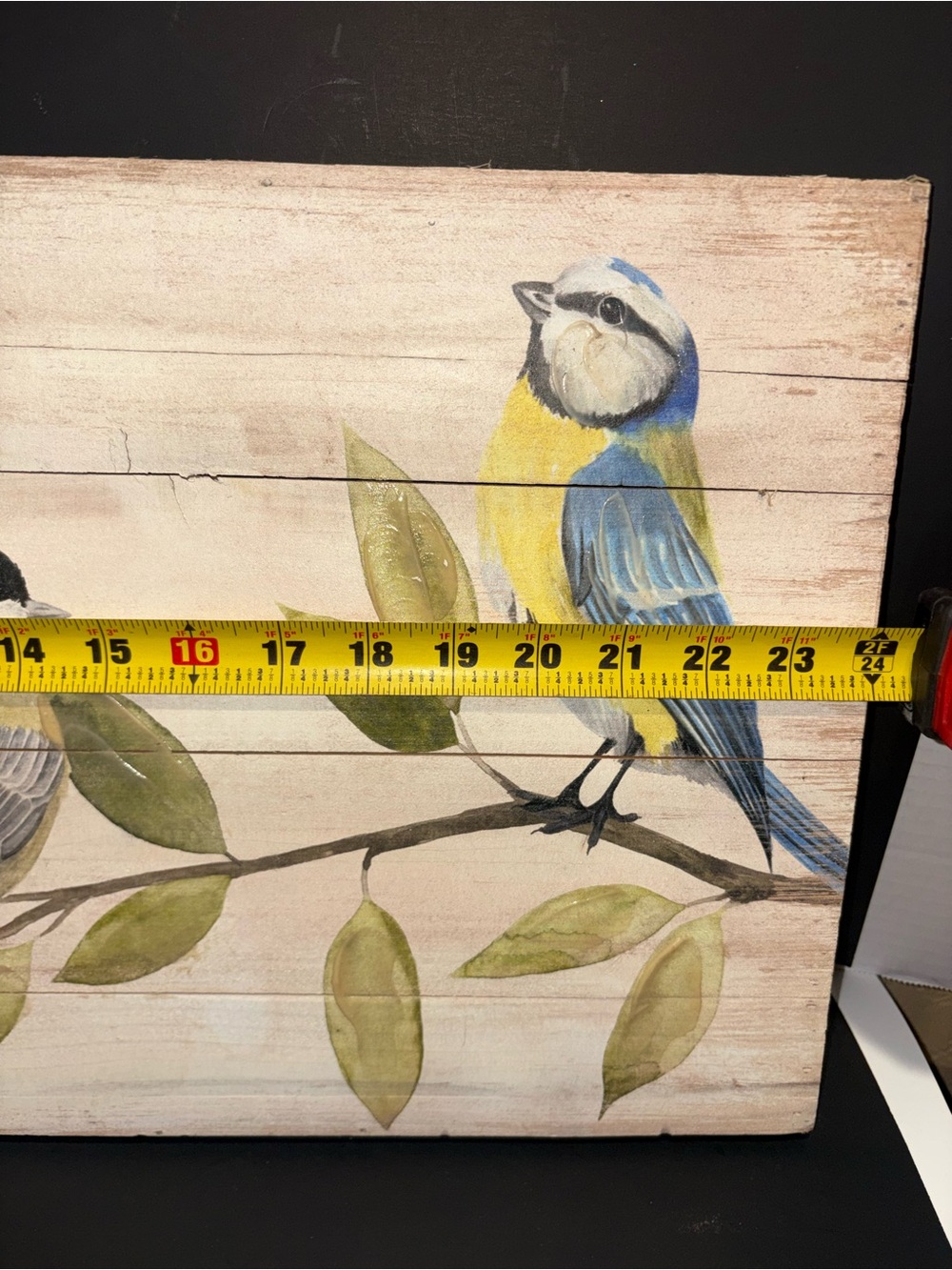 Hand-Painted Wooden Bird Wall Art - Red, Yellow, Green Accents - Picture 3 of 4
